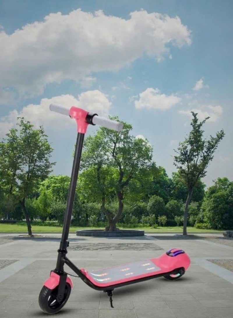 24V Electric Folding Scooter For Kids Pink