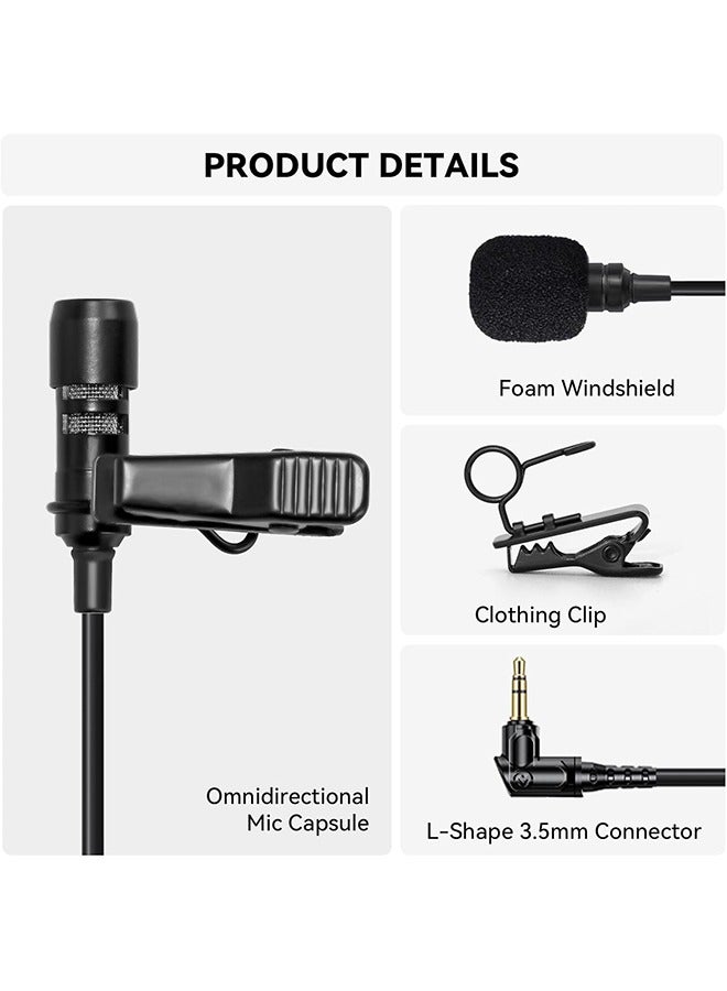 Omnidirectional Lavalier Microphone for Lark Max Microphone System-Black