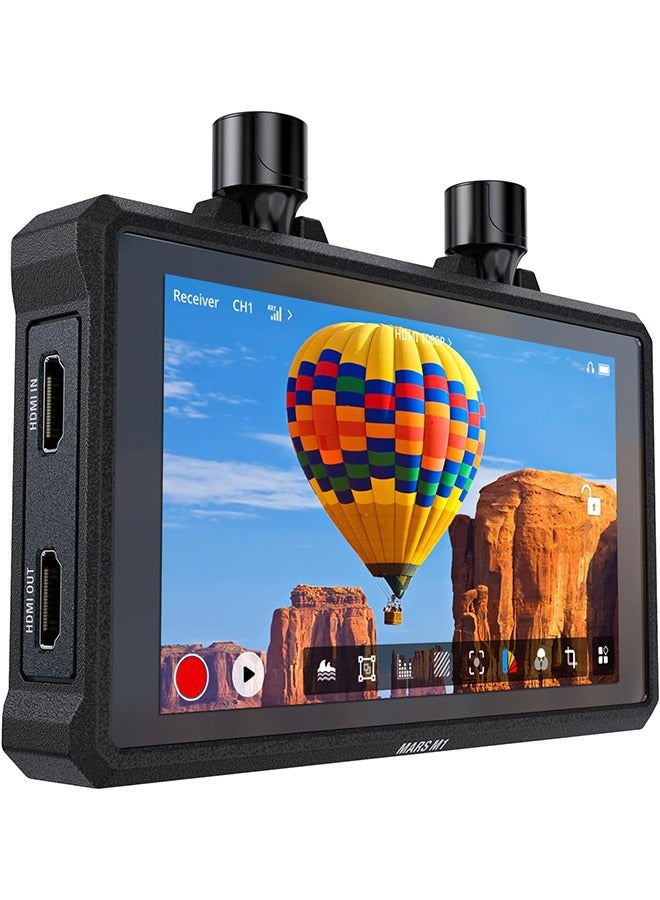 Mars M1 Enhanced Wireless Video Transmission System Camera Field Monitor HDMI/SDI Transmitter Receiver, 450FT 1080p60 APP Monitoring 5.5