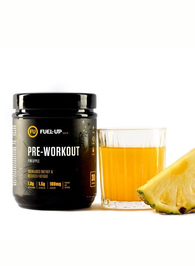 Pre-Workout -Pineapple Flavour-1.8g Beta Alanine-1.5g Citrulline- 180mg Caffeine- 30 Servings- 300g