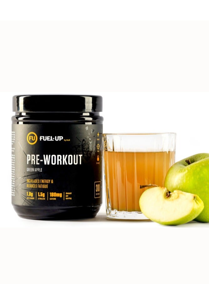 Pre Workout - Green Apple -1.8g Beta Alanine-1.5g Citrulline- 180mg Caffeine- 30 Servings- 300g