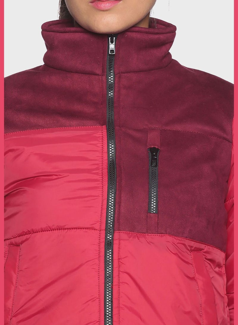 High Neck Quilted Jacket