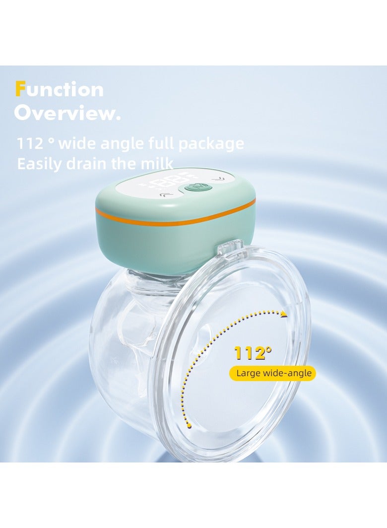 Wearable Breast Pump, Digital Display Electric Breastfeeding Pump, Anti Reflect Design, Small Lightweight, Hands-Free and Simple Operation, 1500mAh Battery, 3 Modes and 9 Gears 129x118x117mm