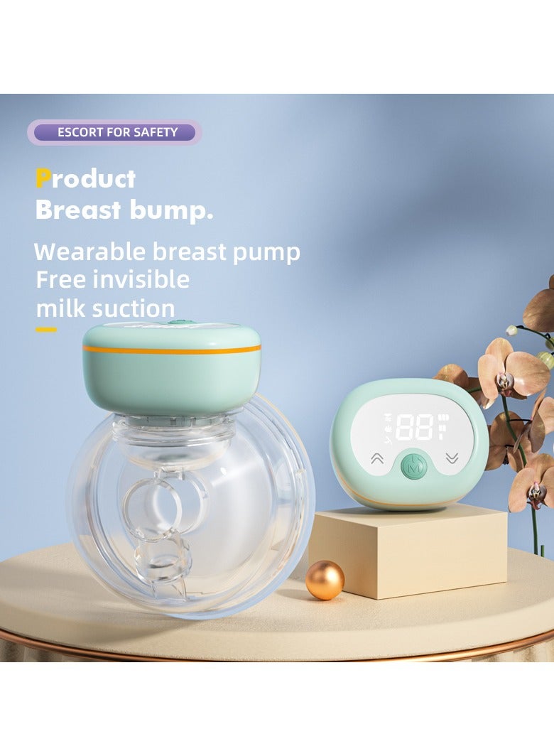 Wearable Breast Pump, Digital Display Electric Breastfeeding Pump, Anti Reflect Design, Small Lightweight, Hands-Free and Simple Operation, 1500mAh Battery, 3 Modes and 9 Gears 129x118x117mm