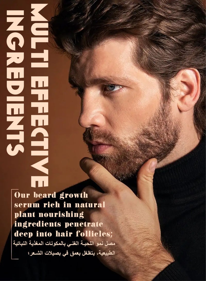30ml Professional Beard Care Serum For Men-Natural Beard Care Serum For Hair Growth & Nourishment-Daily Grooming Routine Nourishes&Hydrates Mens Facial Hair-Premium Beard Oil For Thicker,Fuller Beard