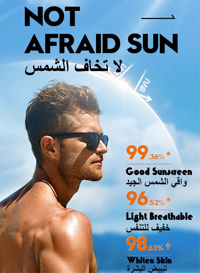 Facial Moisturizer With SPF90+ for Men,Sunscreen Daily Face Moisturizer Cream For Men,Sunscreen UV Protect, UVA & UVB Protection, Lightweight & Fast-absorbing,Non-Greasy Feel-50g