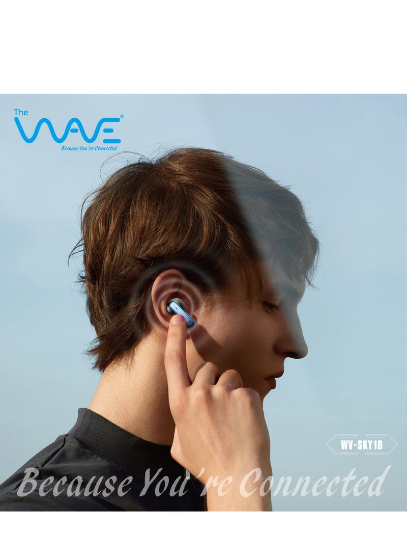 True Wireless Headset Wave Sky10 With ANC and ENC With Touch Control - White