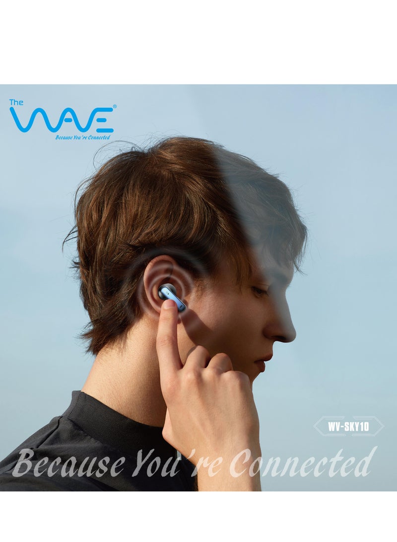 True Wireless Headset Wave Sky10 With ANC and ENC With Touch Control - Black