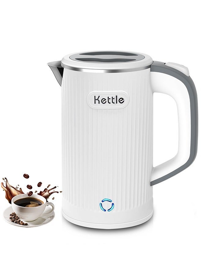 800ML Portable Electric Kettle with UK Plug, Stainless Steel Quick Boiling, Travel Electric Bottle, Auto Shut-Off and Dry Burning Protection