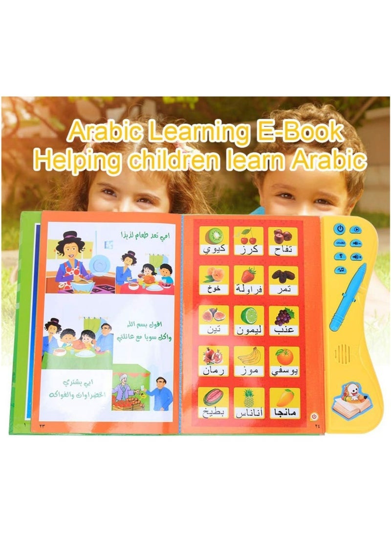 Child Arabic Reading Machine, Baby Electronic Learning Book Arabic Learning E Book Early Educational Intelligent Book for Kids Children(666A)