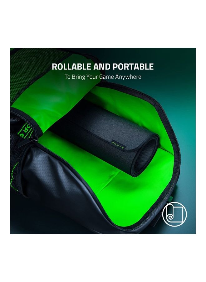 Razer Strider Hybrid Mouse Mat With A Soft Base & Smooth Glide: Firm Gliding Surface Anti Slip Base Rollable & Portable Anti Fraying Stitched Edges Water Resistant Large Black