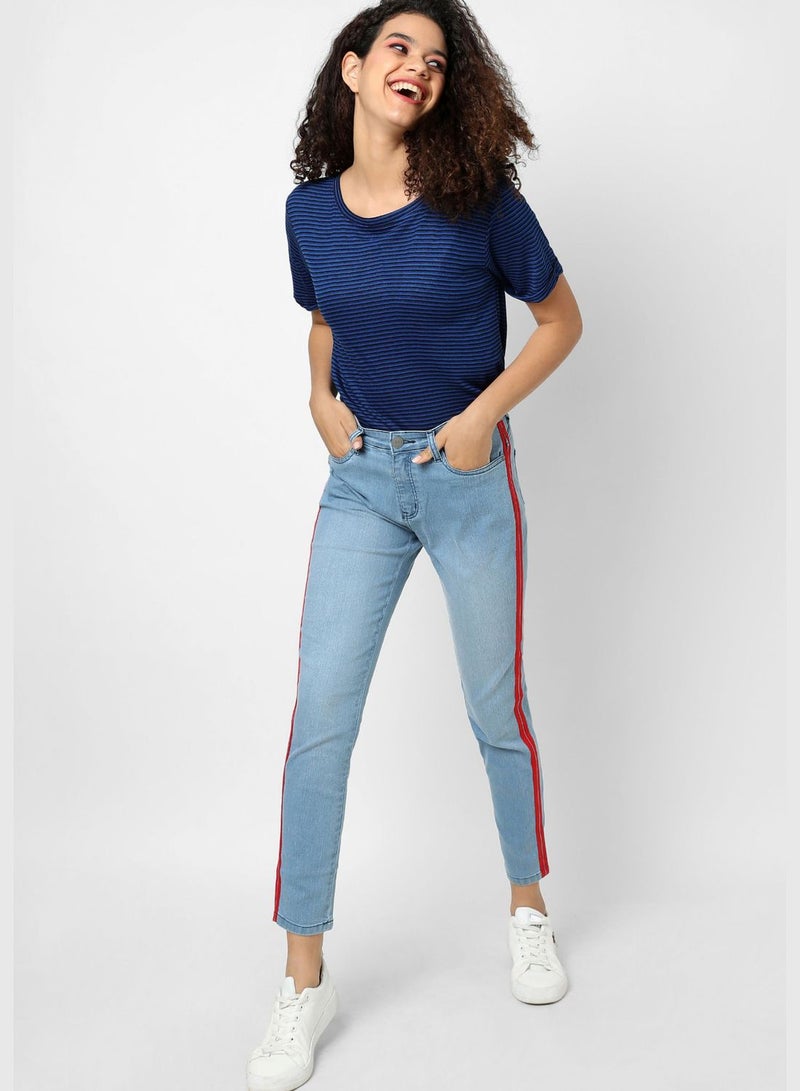 Jeans with Side Stripes