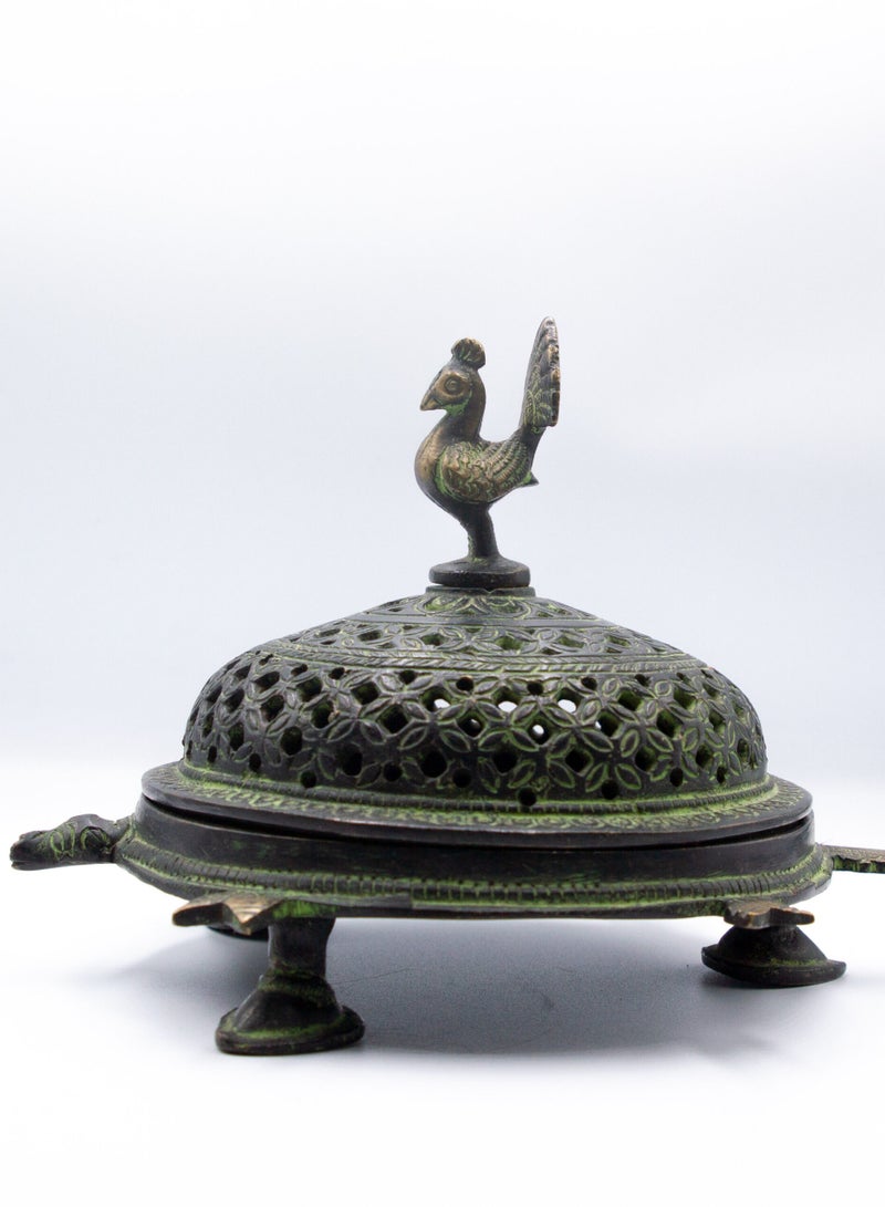 Exquisite Handmade Peacock Tortoise Incense Burner Holder Home Decoration