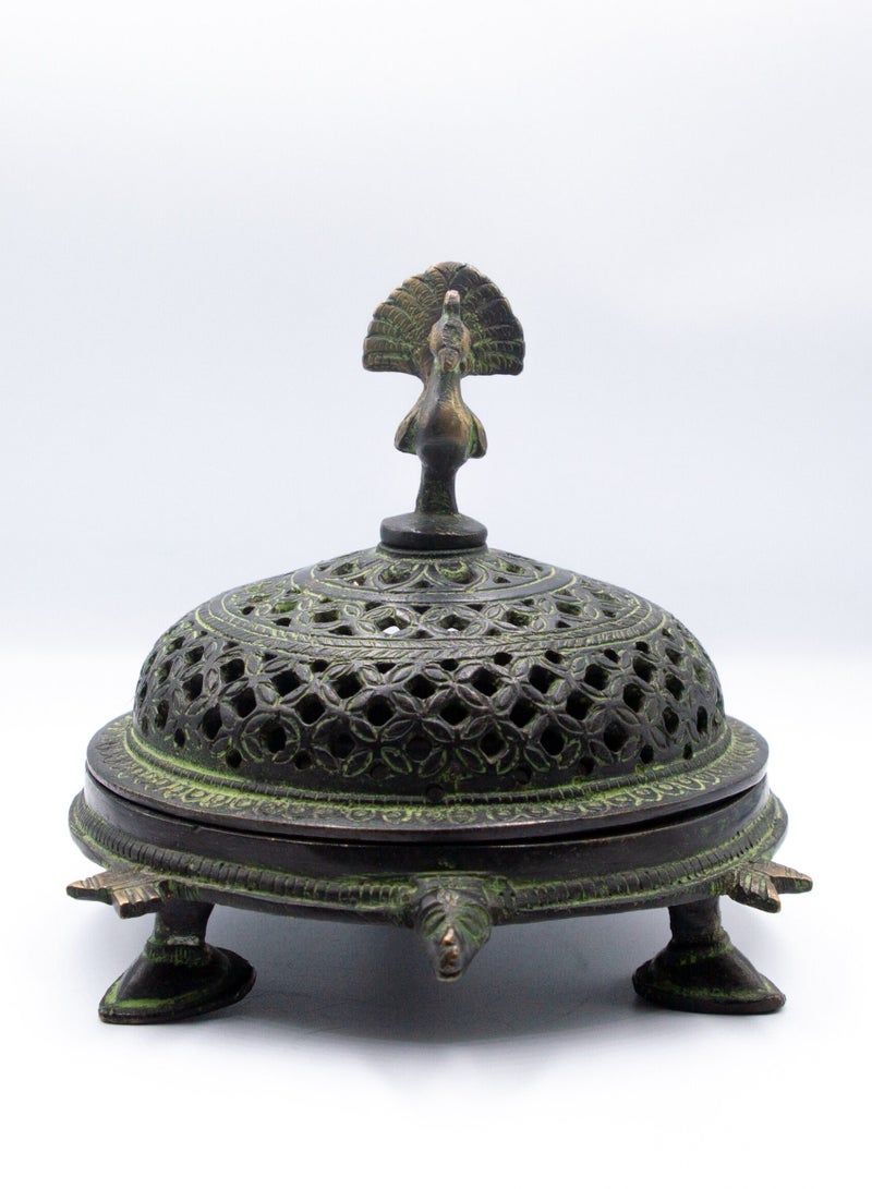 Exquisite Handmade Peacock Tortoise Incense Burner Holder Home Decoration