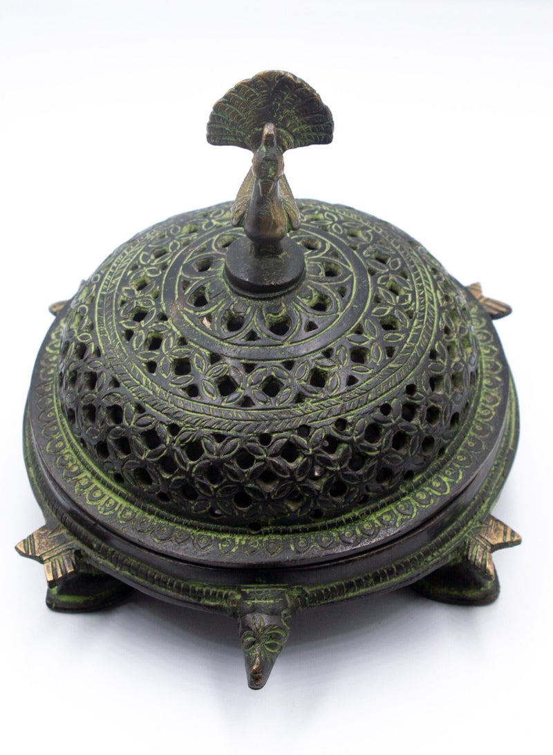 Exquisite Handmade Peacock Tortoise Incense Burner Holder Home Decoration
