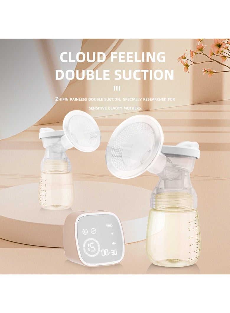 Wearable Double Electric Breast Pump with Lactation Function - Digital Display with Hands-Free and Lightweight Level 15 Pump, 180ml*2 Pcs Capacity, 2500mAh Battery, 3 Modes, and 9 Gears 53x35x57.2mm