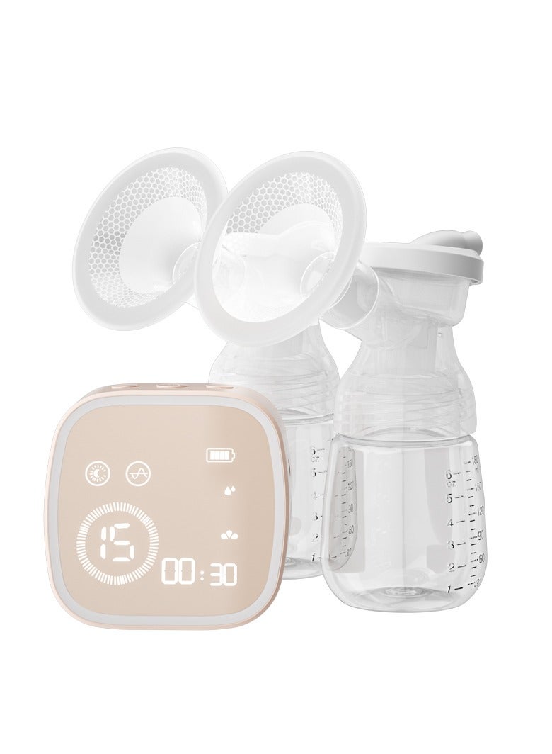 Wearable Double Electric Breast Pump with Lactation Function - Digital Display with Hands-Free and Lightweight Level 15 Pump, 180ml*2 Pcs Capacity, 2500mAh Battery, 3 Modes, and 9 Gears 53x35x57.2mm