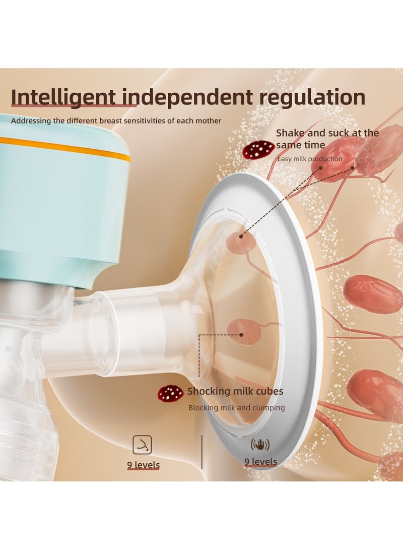 Wearable Electric Breast Pump With Lactation Functio, 180 MLCapacity, 1200mAh Battery, 3 Modes And 9 Gears, 60 X 41 X 49 MM