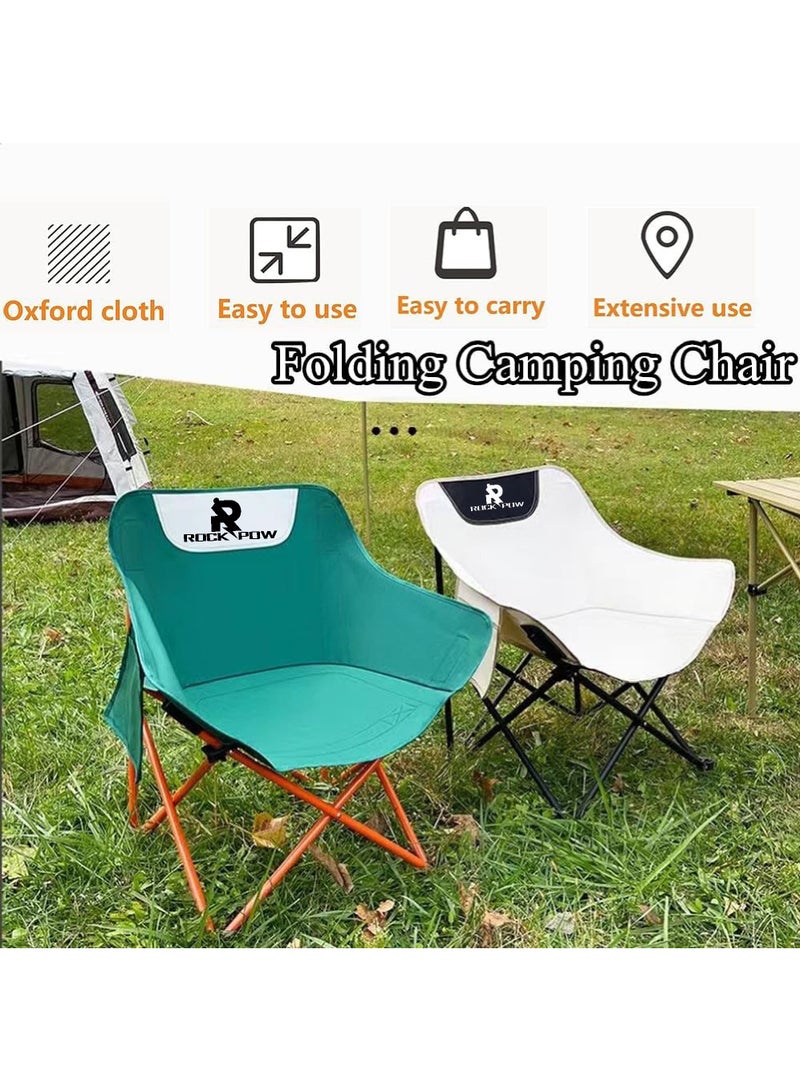 Camping Chairs Folding Moon Chair Portable Lightweight Camping Chair with Side Pocket Foldable Backpacking Chair Ultra Durable for Outdoor Hiking Beach Travel with Carrying Bag