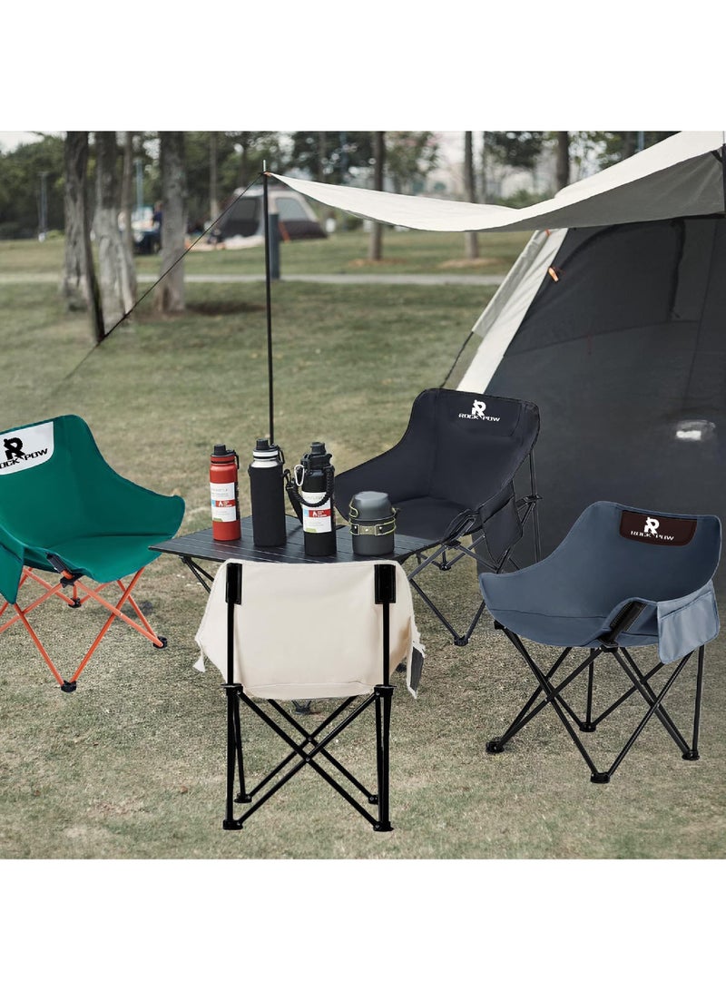 Camping Chairs Folding Moon Chair Portable Lightweight Camping Chair with Side Pocket Foldable Backpacking Chair Ultra Durable for Outdoor Hiking Beach Travel with Carrying Bag