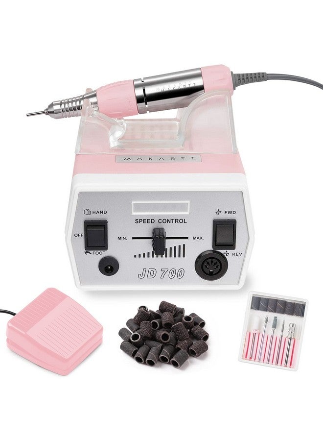 Nail Drill Portable Electric Nail File Machine Geneviere E File Pink Jd700 Professional 30000Rpm Manicure Drill For Acrylic Nails Poly Nail Gel Polish Beauty Gift