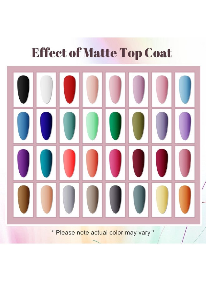 36 Pcs Gel Nail Polish Set32 Colors Gel Polish Kit Base Coat Glossy Matte And Glitter Top Coat Nail Polish Set Green Blue Red Pink Collection Gifts For Women