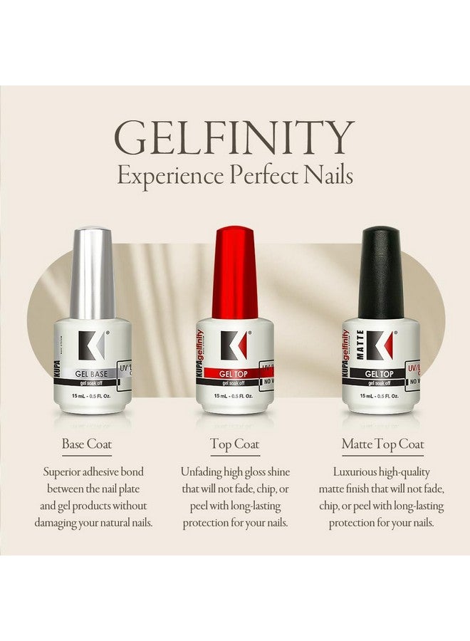 Gelfinity Soak Off Gel Base & Top Coat Glossy Finish (Nowipe) 0.5 Fl Oz