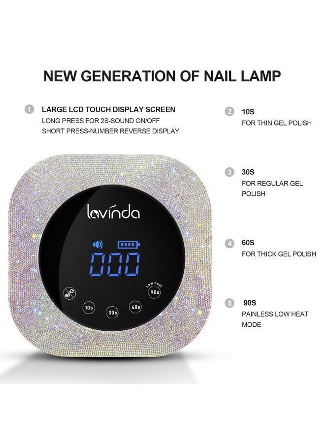 Uv Led Nail Lamp 54W Rechargeable Cordless Nail Lamp Nail Dryer Gel Polish Uv Nail Light With 4 Timer Setting Professional Quick Dry Curing Lamp With Display Auto Sensor For Salon & Home