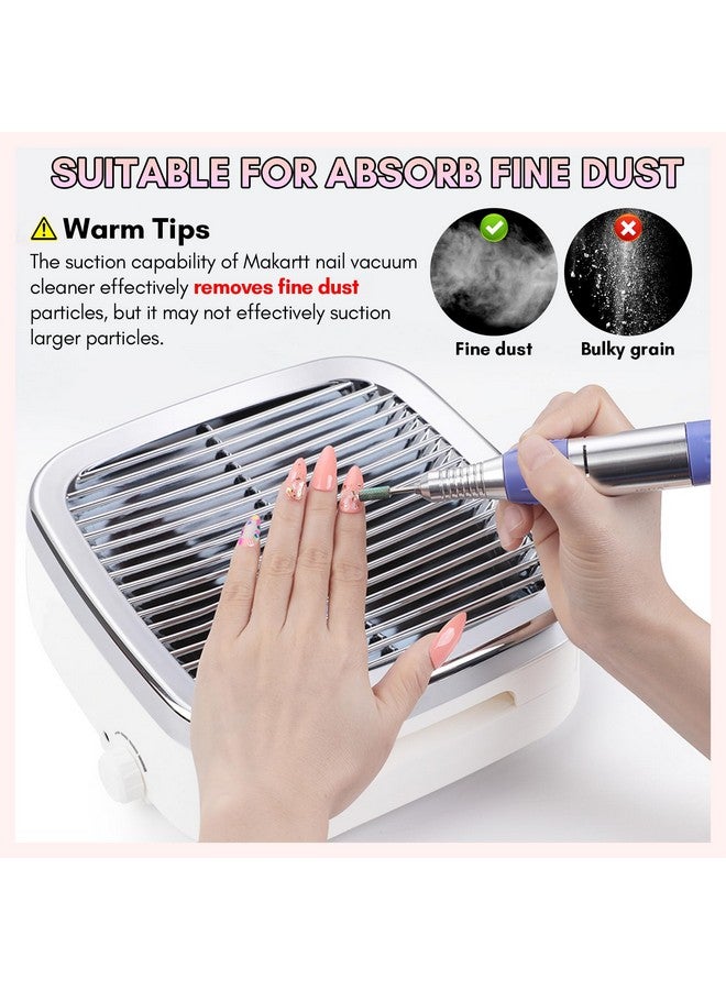 Nail Dust Collector 60W Extractor Vacuum Dust Collector For Nails Acrylic Nail Drill Dust Extractor Beauty Gift Nail Salon Equipment With 2 Powerful Nail Fan Mk200