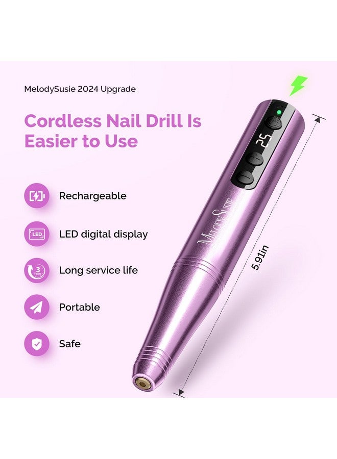 Cordless Electric Nail Drill Machine 11 In 1 Kitpc180F 25000Rpm Portable Rechargeable Nail Efile Set For Acrylic Gel Dip Powder Nails 25 Speeds Manicure Pedicure Polishing Shape Tools