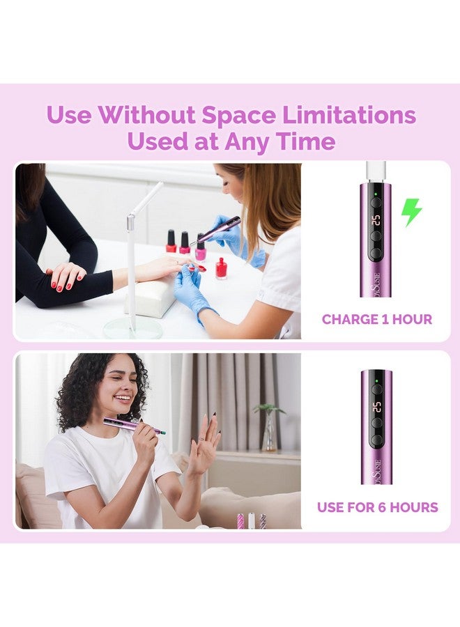 Cordless Electric Nail Drill Machine 11 In 1 Kitpc180F 25000Rpm Portable Rechargeable Nail Efile Set For Acrylic Gel Dip Powder Nails 25 Speeds Manicure Pedicure Polishing Shape Tools