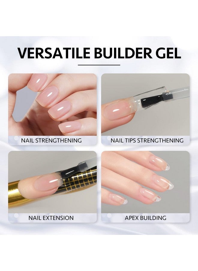 Clear Builder Gel For Nails 16Ml Nail Strengthener In A Bottle Nail Extension Hard Gel Soak Off Long Lasting Uv Gel Base Coat Top Coat Needed