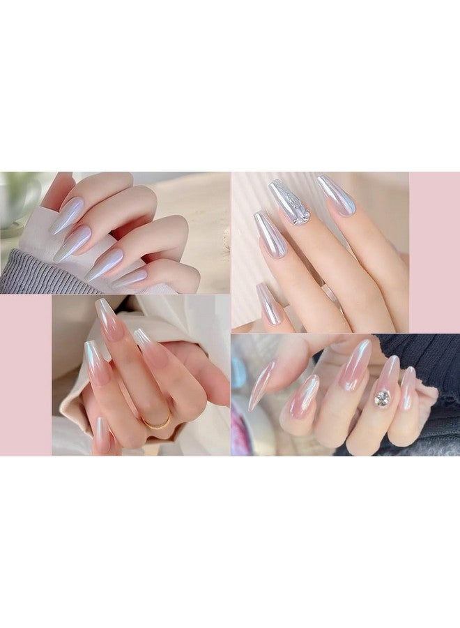 White Pearl Chrome Nail Powderiridescent Aurora Powder Metallic Mirror Effect Pigment Pearlescent Mermaid Pigment Pearl Glitter Dust Kitnail Art Decoration Resin Craft