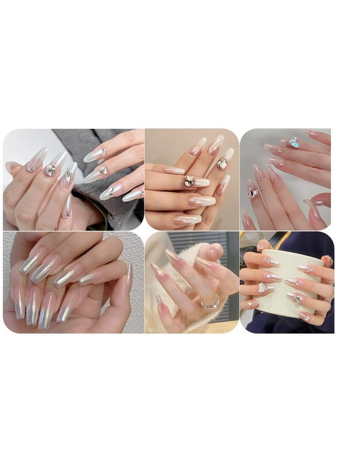 White Pearl Chrome Nail Powderiridescent Aurora Powder Metallic Mirror Effect Pigment Pearlescent Mermaid Pigment Pearl Glitter Dust Kitnail Art Decoration Resin Craft