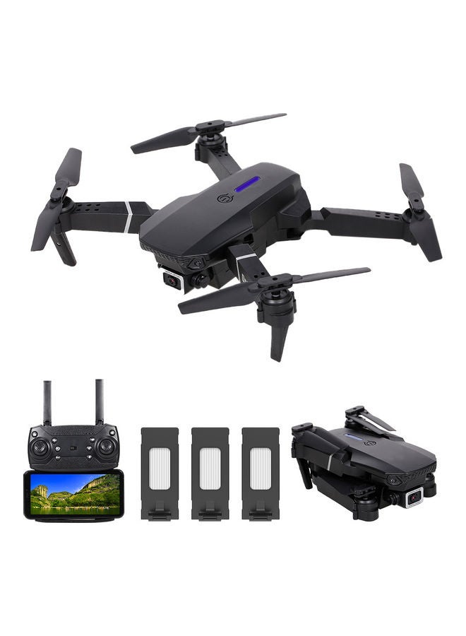 LS-E525 RC Drone with Camera 4K Camera WiFi FPV Drone Headless Mode Altitude Hold Gesture Photo Video Track Flight 3D Filp RC Qudcopter with 3 Batteries Black 21.5*7*18cm