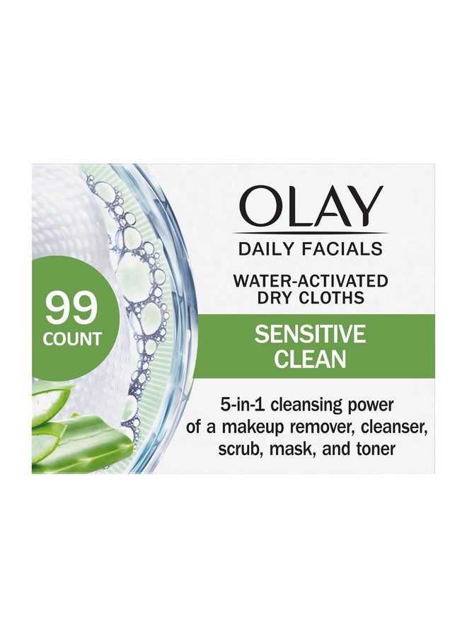 Daily Facials For Clean Sensitive Skin Makeup Remover Wipes Soapfree And Fragrancefree Cleanser Cloths 33 Count (Pack Of 3)