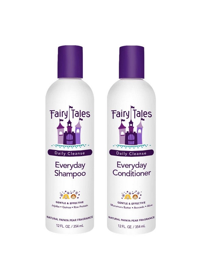 Daily Cleanse Everyday Kids Shampoo + Conditioner Set Gentle Natural Defining Tangle Free Moisturizing And Hydrating Formula Paraben Free 12 Oz Shampoo And 12 Oz Conditioner