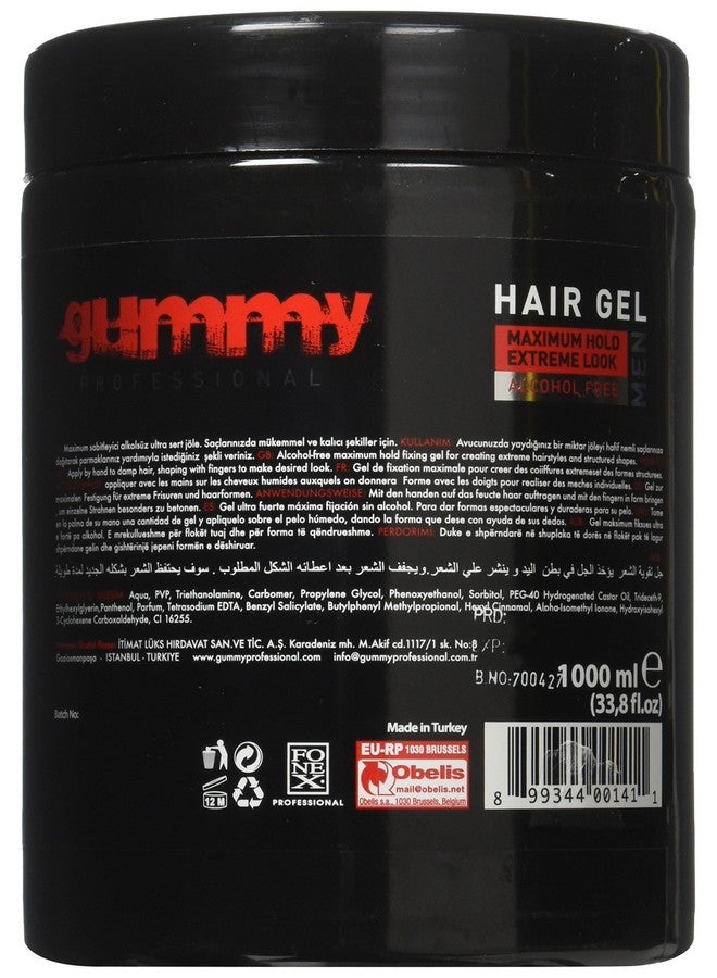 Alcohol Free Hair Gel Red 33.81 Ounce 1000 Ml