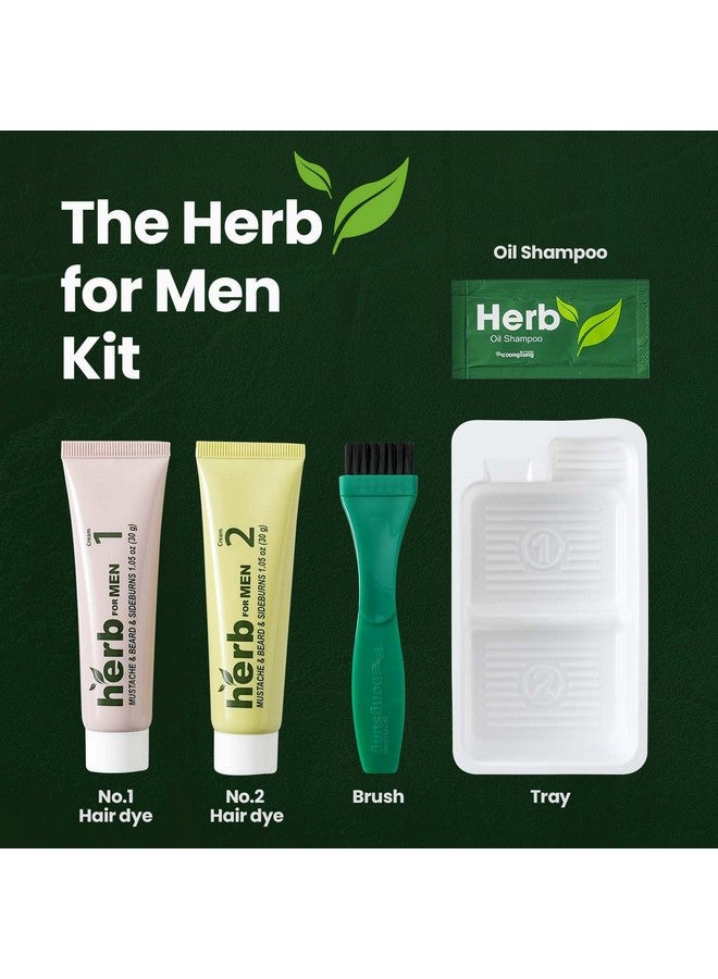 Herb For Men Ppd & Ammonia Free Mustache & Beard Dye Vegan Natural Ingredients Odorless No More Skin Irritations From Coloring For Sensitive Skin (Natural Black 1 Pack)