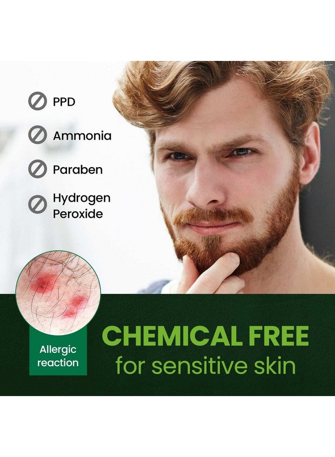 Herb For Men Ppd & Ammonia Free Mustache & Beard Dye Vegan Natural Ingredients Odorless No More Skin Irritations From Coloring For Sensitive Skin (Natural Black 1 Pack)