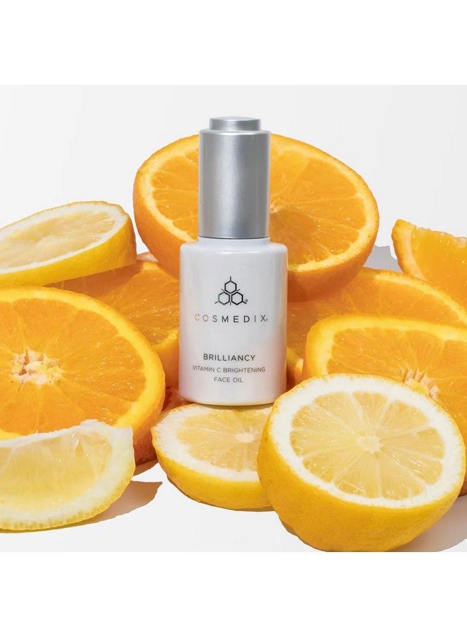 Brilliancy Vitamin C Brightening Face Oil Am/Pm Sunflower Seed Oil & Elderberry Fruit Extract Protect Skin Hydrates Skin Vegan Gluten & Cruelty Free