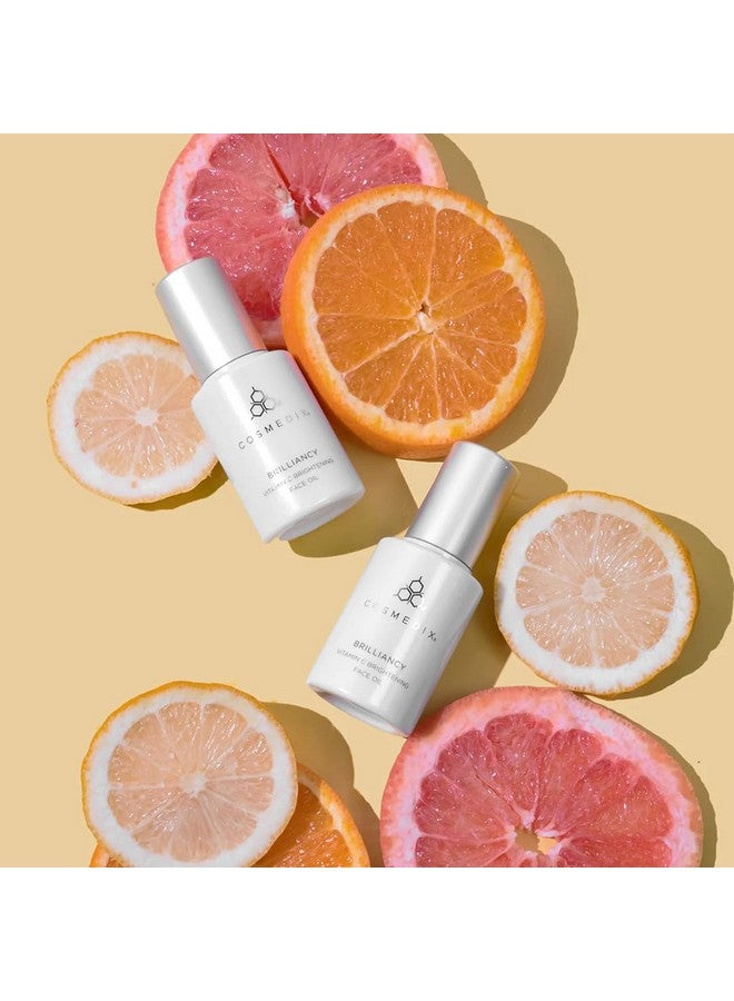 Brilliancy Vitamin C Brightening Face Oil Am/Pm Sunflower Seed Oil & Elderberry Fruit Extract Protect Skin Hydrates Skin Vegan Gluten & Cruelty Free