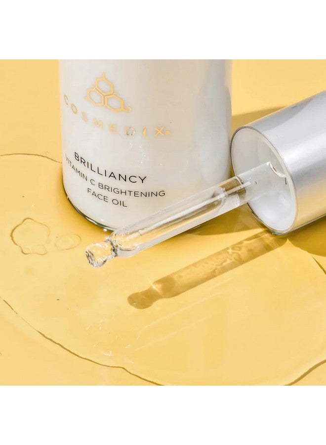 Brilliancy Vitamin C Brightening Face Oil Am/Pm Sunflower Seed Oil & Elderberry Fruit Extract Protect Skin Hydrates Skin Vegan Gluten & Cruelty Free