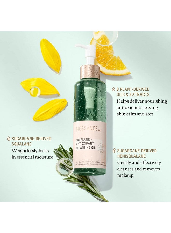 Squalane + Antioxidant Cleansing Oil. Lightweight Facial Oil Cleans Deep Into Pores Removes Makeup And Hydrates Skin. For All Skin Types (6.7 Ounces)