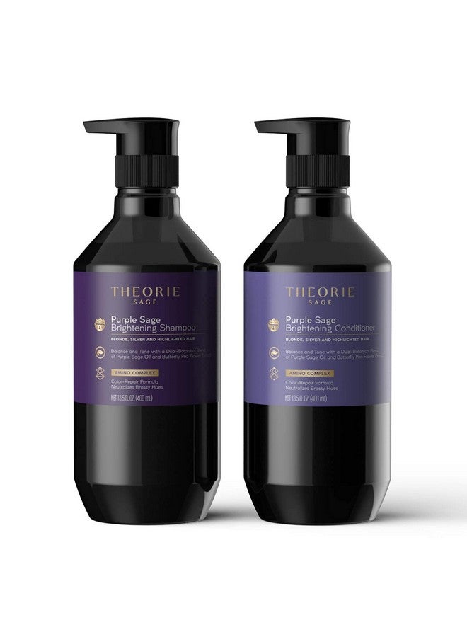 Purple Sage Brightening Shampoo Balance Tone & Brighten Blonde Silver Grey Bleached Color Treated Or Highlighted Hair Eliminate Brassiness & Yellowing 800Ml