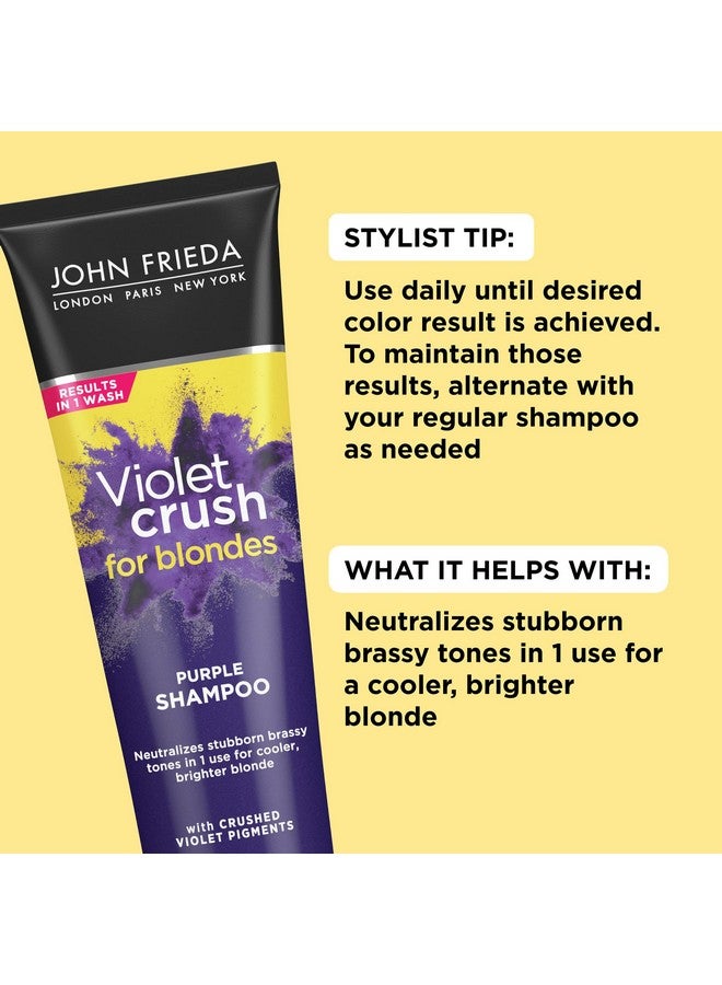 Violet Crush Purple Shampoo For Blonde Hair Blonde Toner Neutralizes Brassy Yellow Tones For Bleached Platinum And Natural Blonde Hair 8.3 Ounce