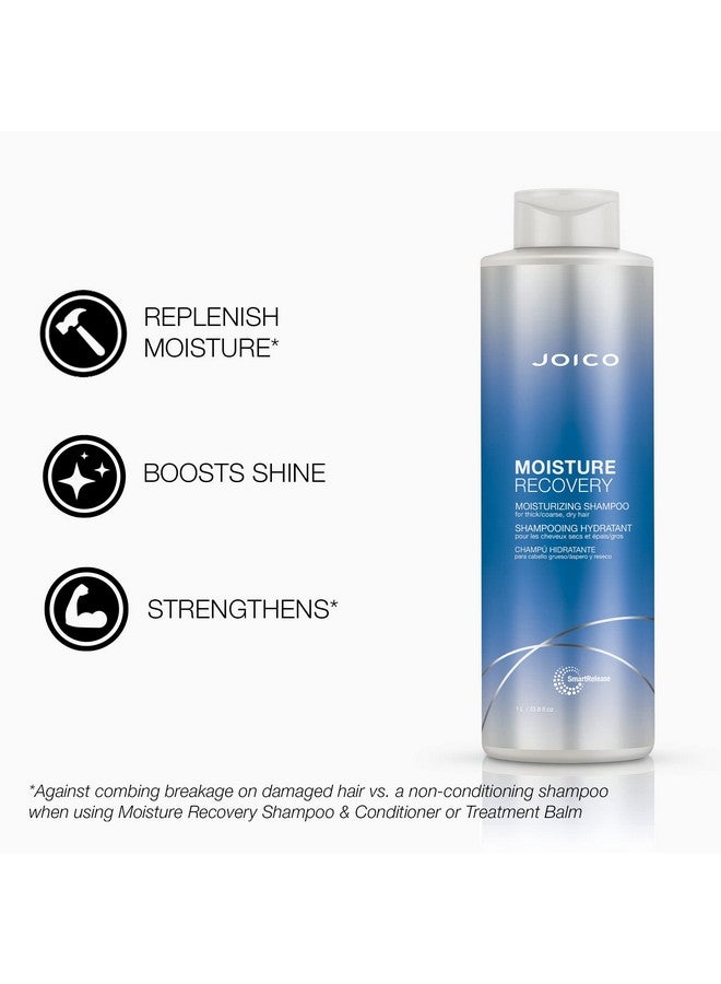 Moisture Recovery Moisturizing Shampoo For Thick Coarse Dry Hair Restore Moisture Smoothness Strength & Elasticity Reduce Breakage With Jojoba Oil & Shea Butter 33.8 Fl Oz