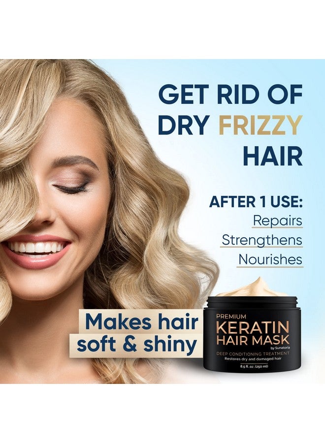 Keratin Hair Mask Hair Treatment Mask For Dry Damaged Hair Repair Nourishment Beauty All Hair Types Masque Vitamin E Omega 3 9 Mascarilla Para El Cabello