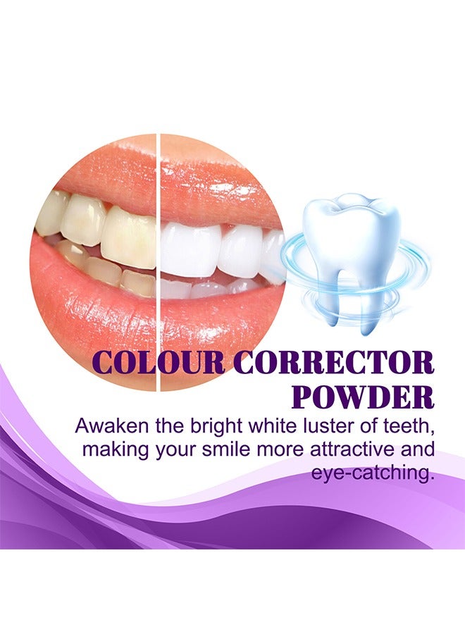 Purple Tooth Powder - Teeth Whitening, Teeth Color Corrector Toothpaste, Tooth Stain Removal, Color Corrector Purple Tooth Powder, Teeth Whitener 30g