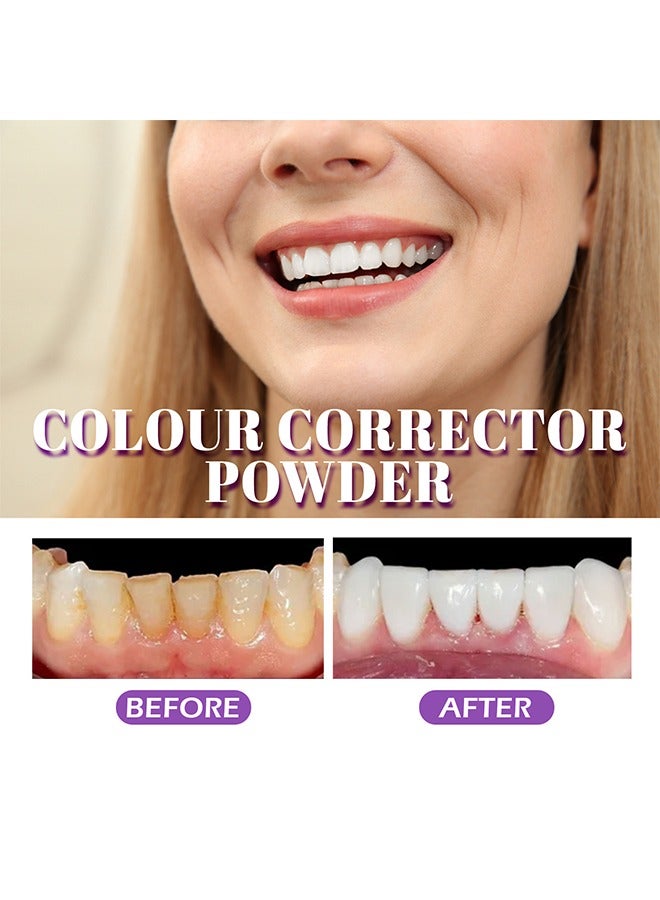 Purple Tooth Powder - Teeth Whitening, Teeth Color Corrector Toothpaste, Tooth Stain Removal, Color Corrector Purple Tooth Powder, Teeth Whitener 30g